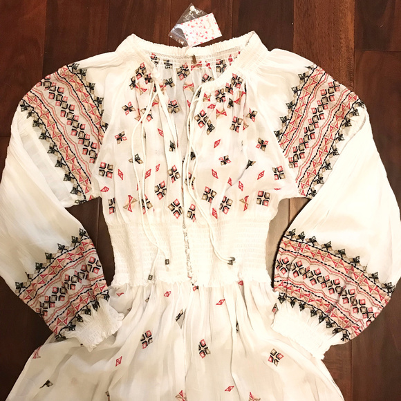 Free People Dresses & Skirts - NEW Free People Mykonos Embroidered Duster/Dress